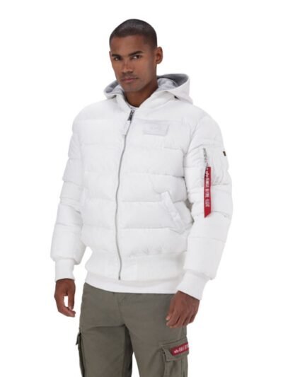 B.cause Alpha Industries White Puff Jacket