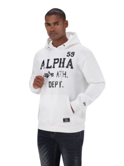 B.cause Alpha Industries Athletic Hoodie-White